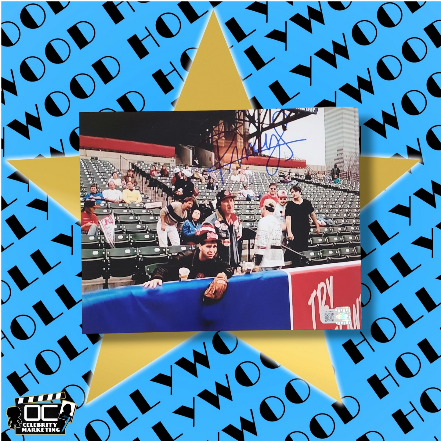 Randy Quaid signed 8x10 Major League stadium photo OCCM QR code Autographed