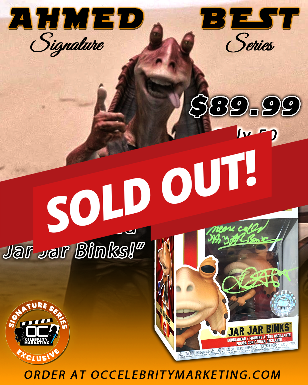 Ahmed Best Signature Series: STAR WARS Jar Jar Binks Funko #700 (#/50)