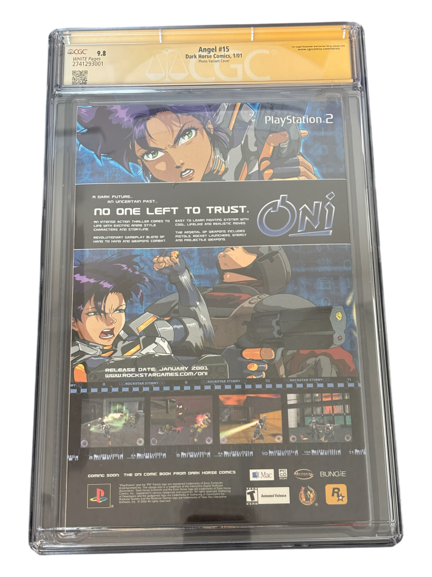 Sarah Michelle Gellar Autographed 2001 Angel #15 Photo Variant Cover CGC SS 9.8