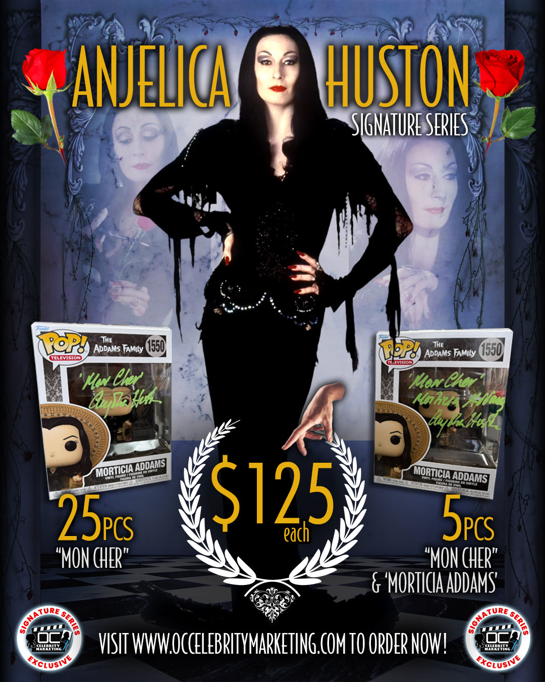 Anjelica Huston Signature Series: The Addams Family Morticia Addams Funko Pop! Premium (#/25)