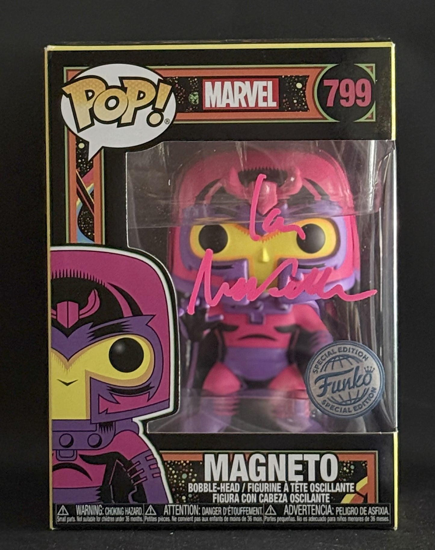 Ian McKellen signed Marvel Funko Special Edition Magneto Funko Pop! #799