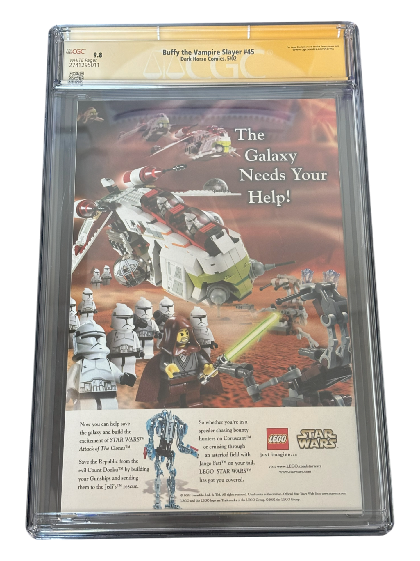 Sarah Michelle Gellar Autographed 2002 Buffy the Vampire Slayer #45 Paul Lee & Brian Horton Cover Variant CGC SS 9.8