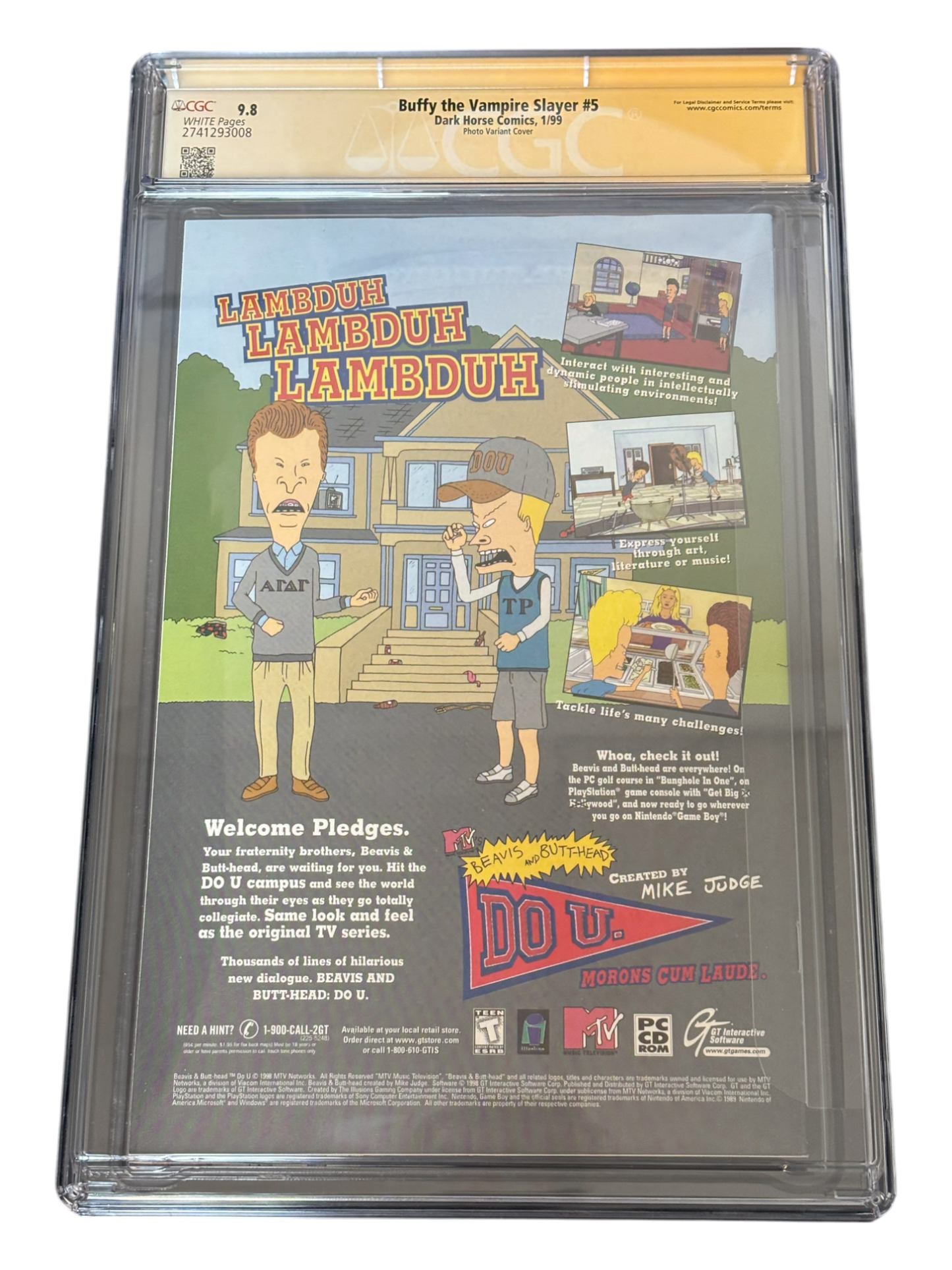 Sarah Michelle Gellar Autographed 1999 Buffy the Vampire Slayer #5 Photo Variant Cover CGC SS 9.8