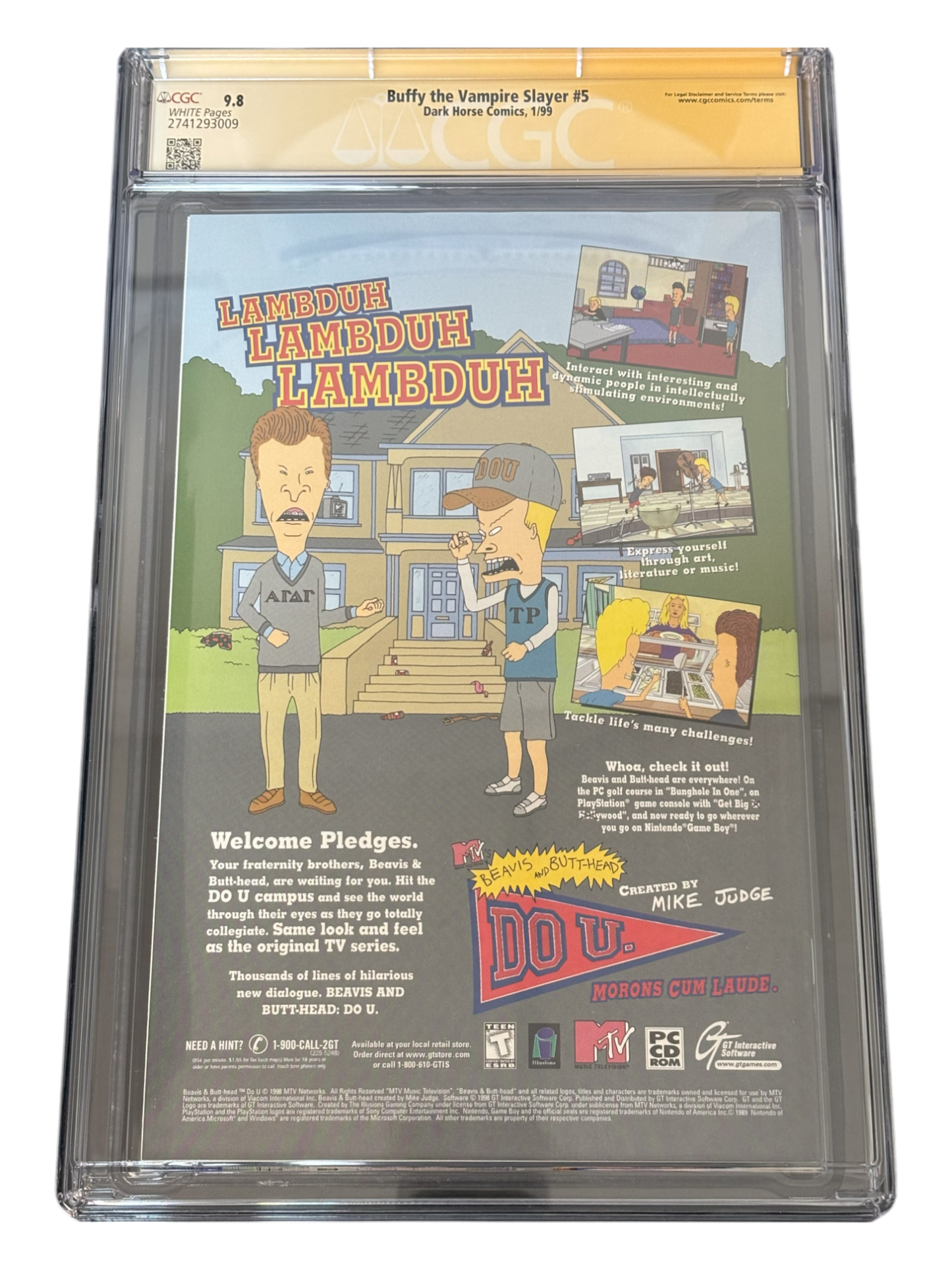 Sarah Michelle Gellar Autographed 1999 Buffy the Vampire Slayer #5 Randy Green Cover Variant CGC SS 9.8