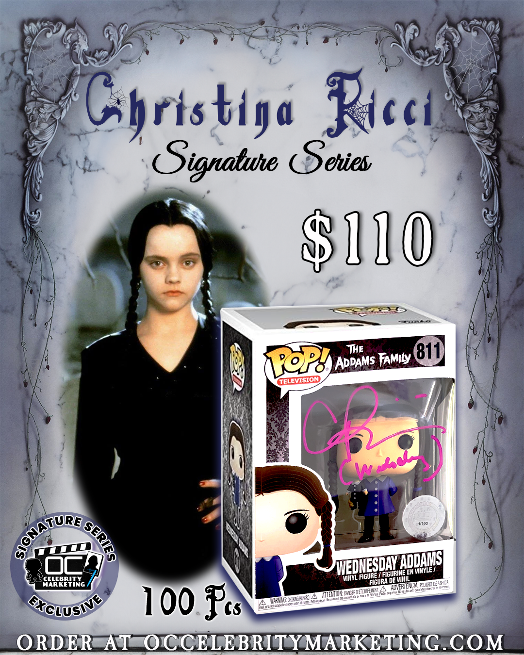 Christina Ricci Signature Series - The Addams Family Wednesday Addams Funko #811 (#/100)