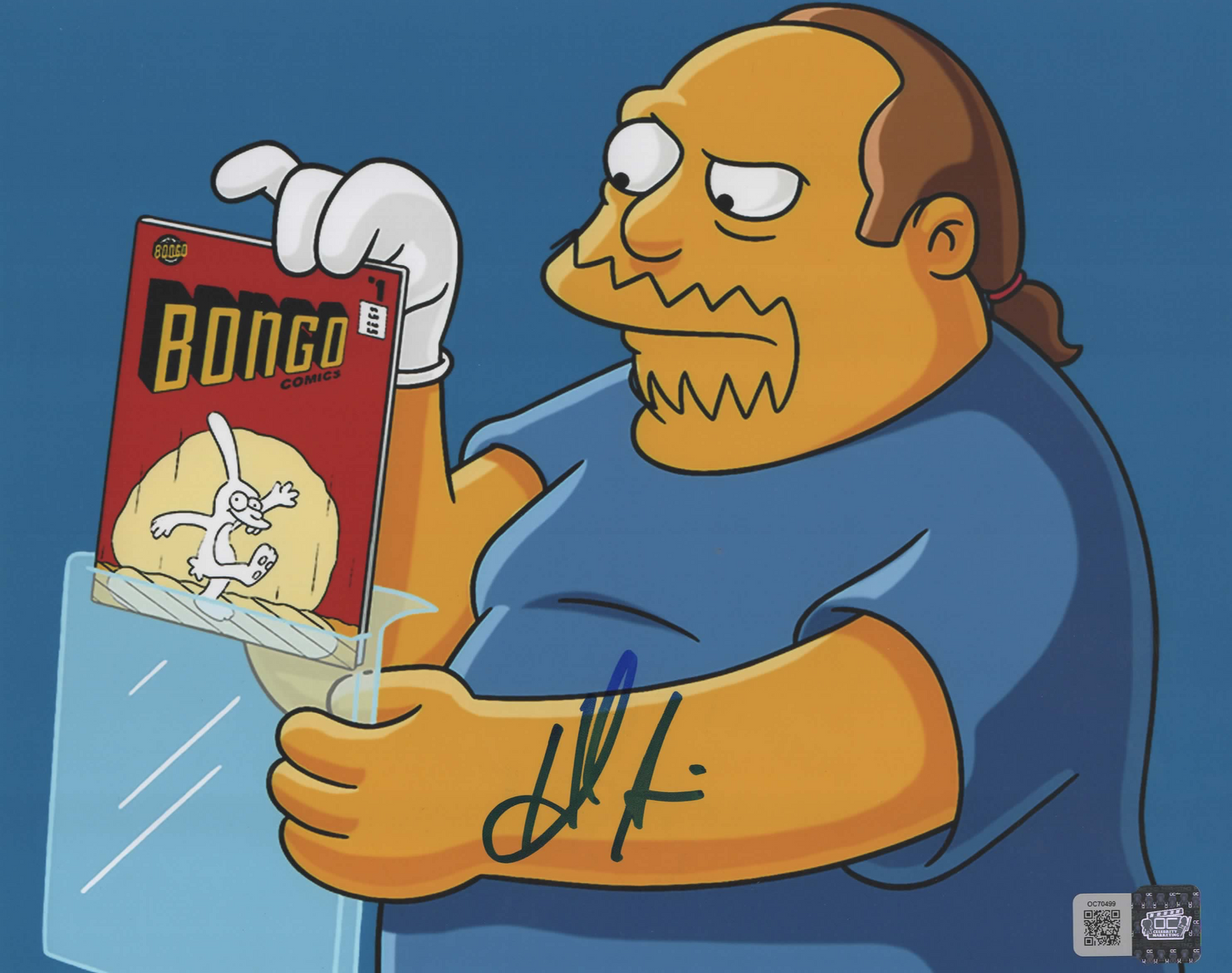 Hank Azaria signed 8x10 The Simpsons Comic Book Guy photo