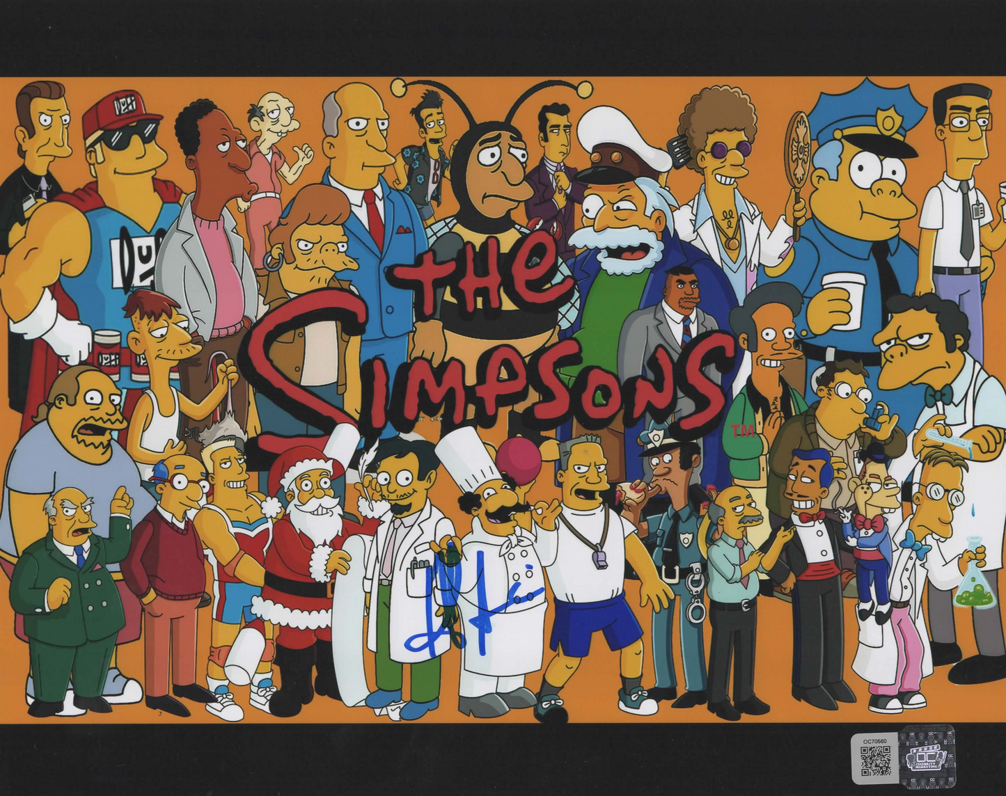 Hank Azaria signed 8x10 The Simpsons Character Collage photo