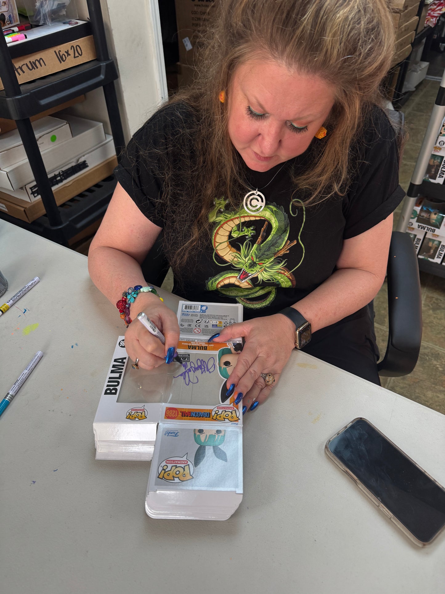 Tiffany Vollmer signed FYE Exclusive Bulma Dragon Ball Funko Pop! - Blue