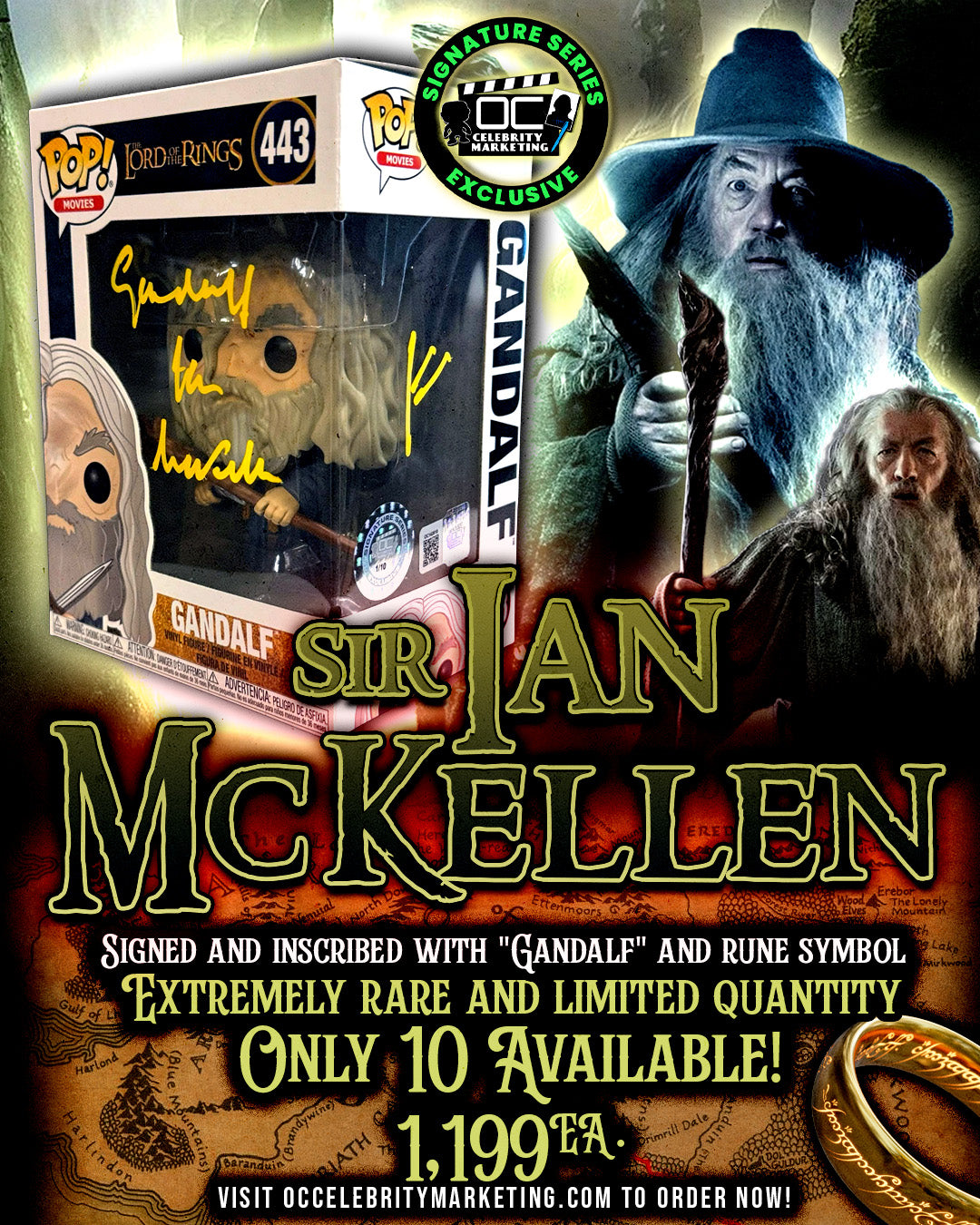 Sir Ian McKellen: Lord of the Rings Gandalf Funko Pop! #443 (#/10