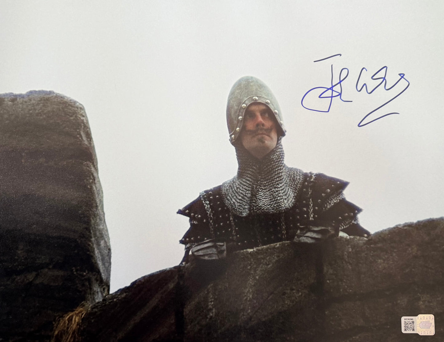 John Cleese signed 11x14 Monty Python and The Holy Grail French Taunter Photo