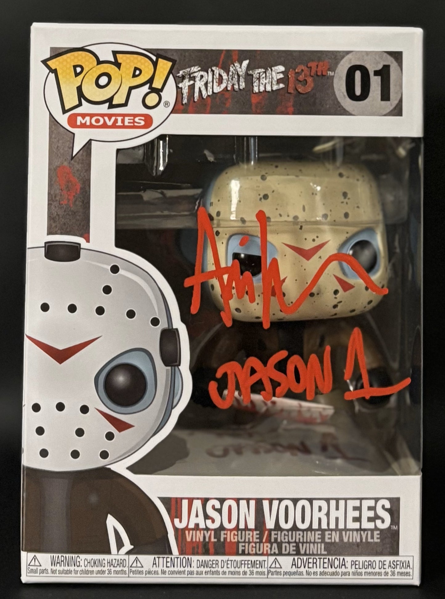 Ari Lehman signed Friday the 13th Jason Voorhees Funko Pop! #01 - Red