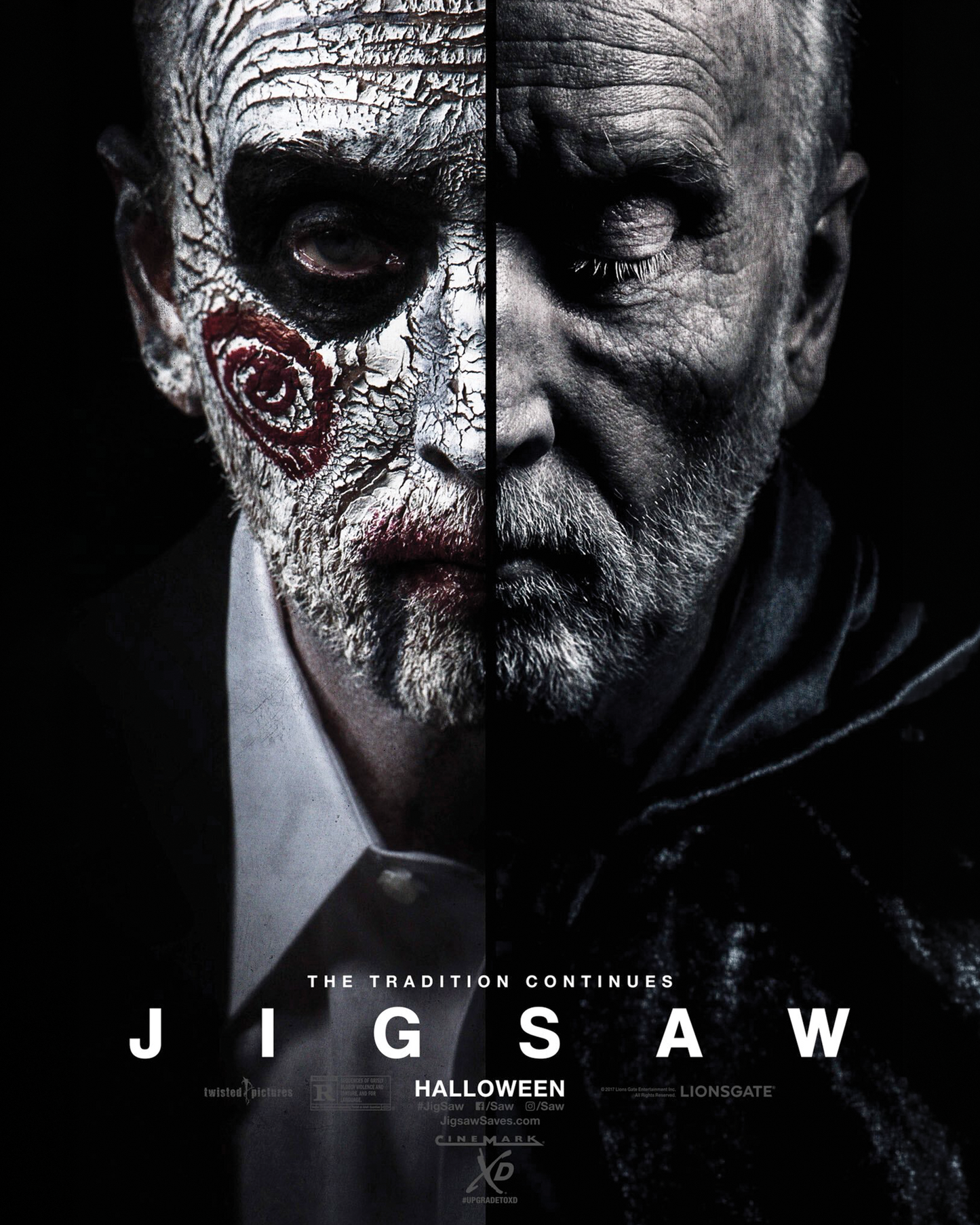 Tobin Bell Signed Jigsaw Split Face Billy Puppet Portrait Poster Photo (8x10, 11x17) Pre-Order