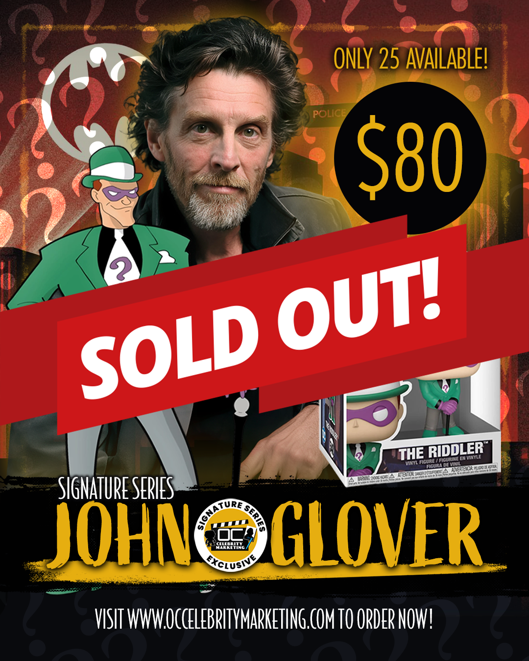 John Glover Signature Series: Batman The Animated Series The Riddler Funko Pop! #548 (#/25)