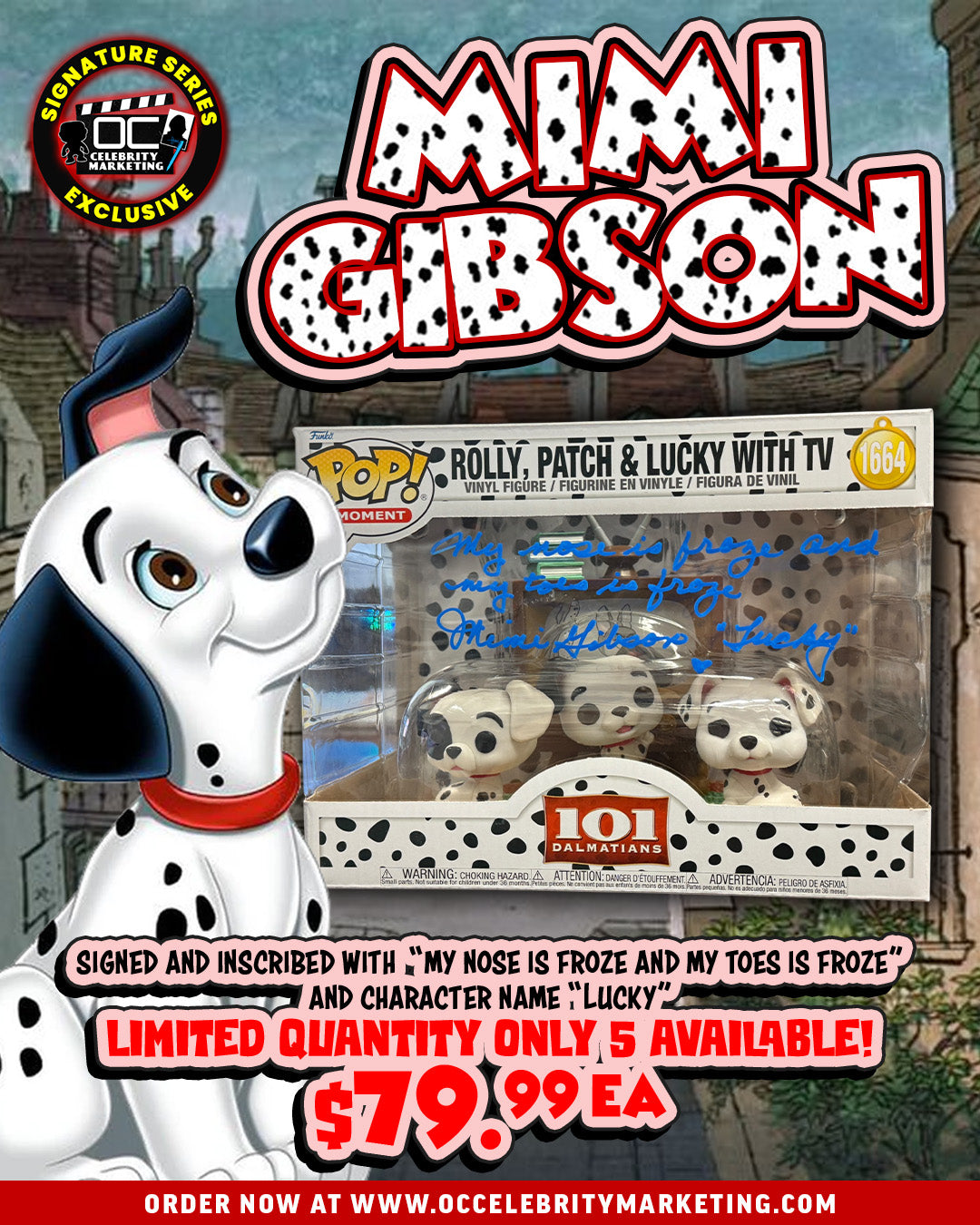 Mimi Gibson: Disney 101 Dalmatians Rolly, Patch and Lucky with TV Funko Pop! #1664 (#/5)