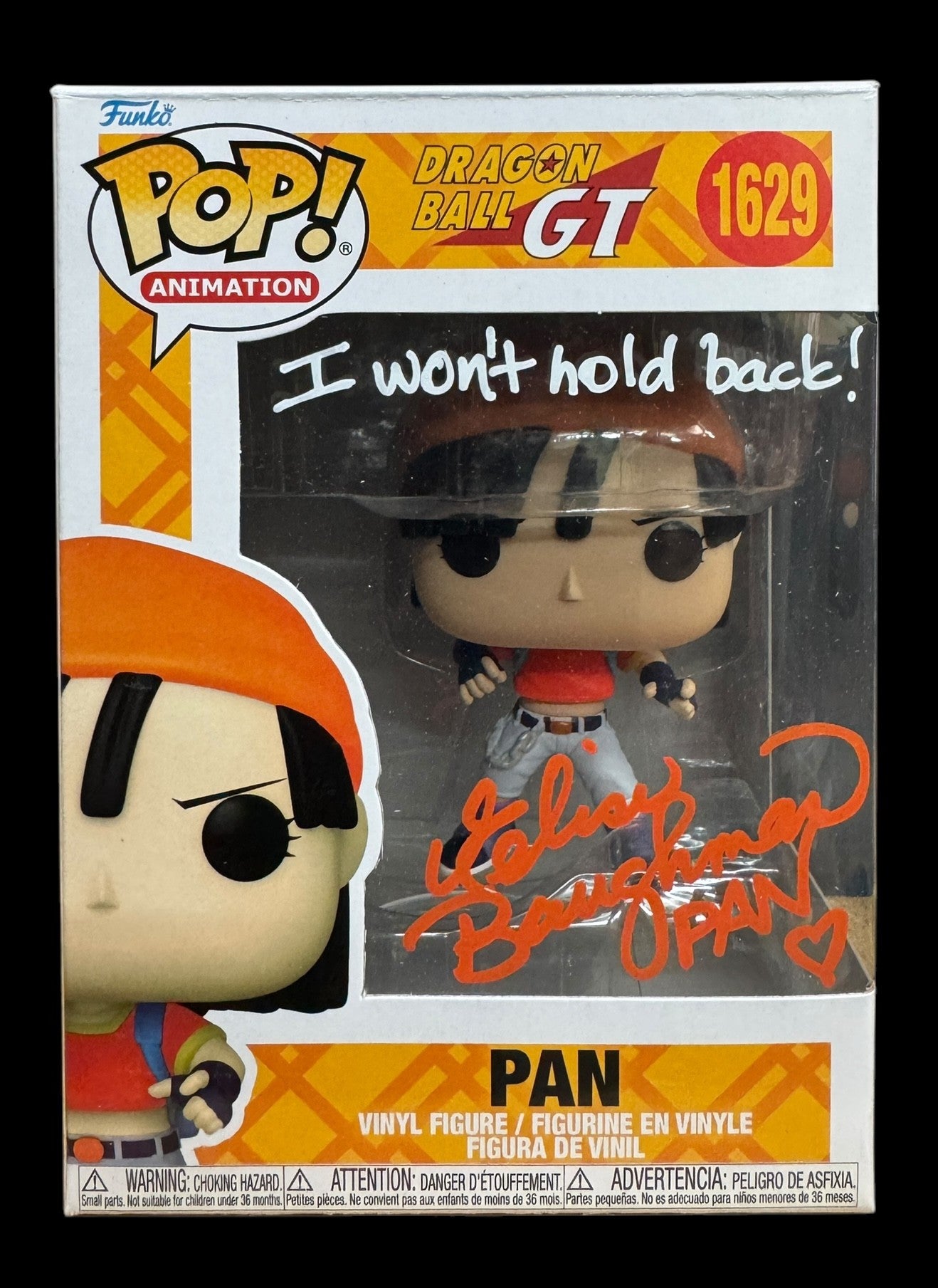 Elise Baughman signed Dragon Ball GT Pan Funko Pop! - "I won't hold back!"