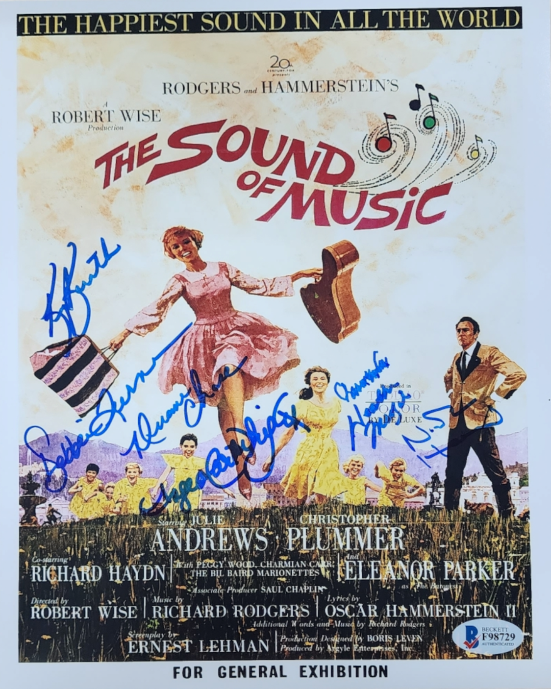 The Sound of Music Cast (7) signed 8x10 vertical photo autographed Beckett LOA