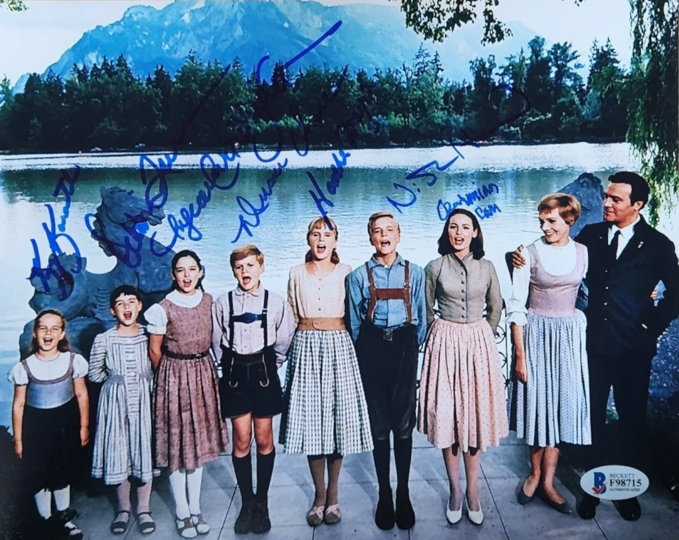 The Sound of Music Cast (7) signed 8x10 Von Trap Family photo auto Beckett LOA