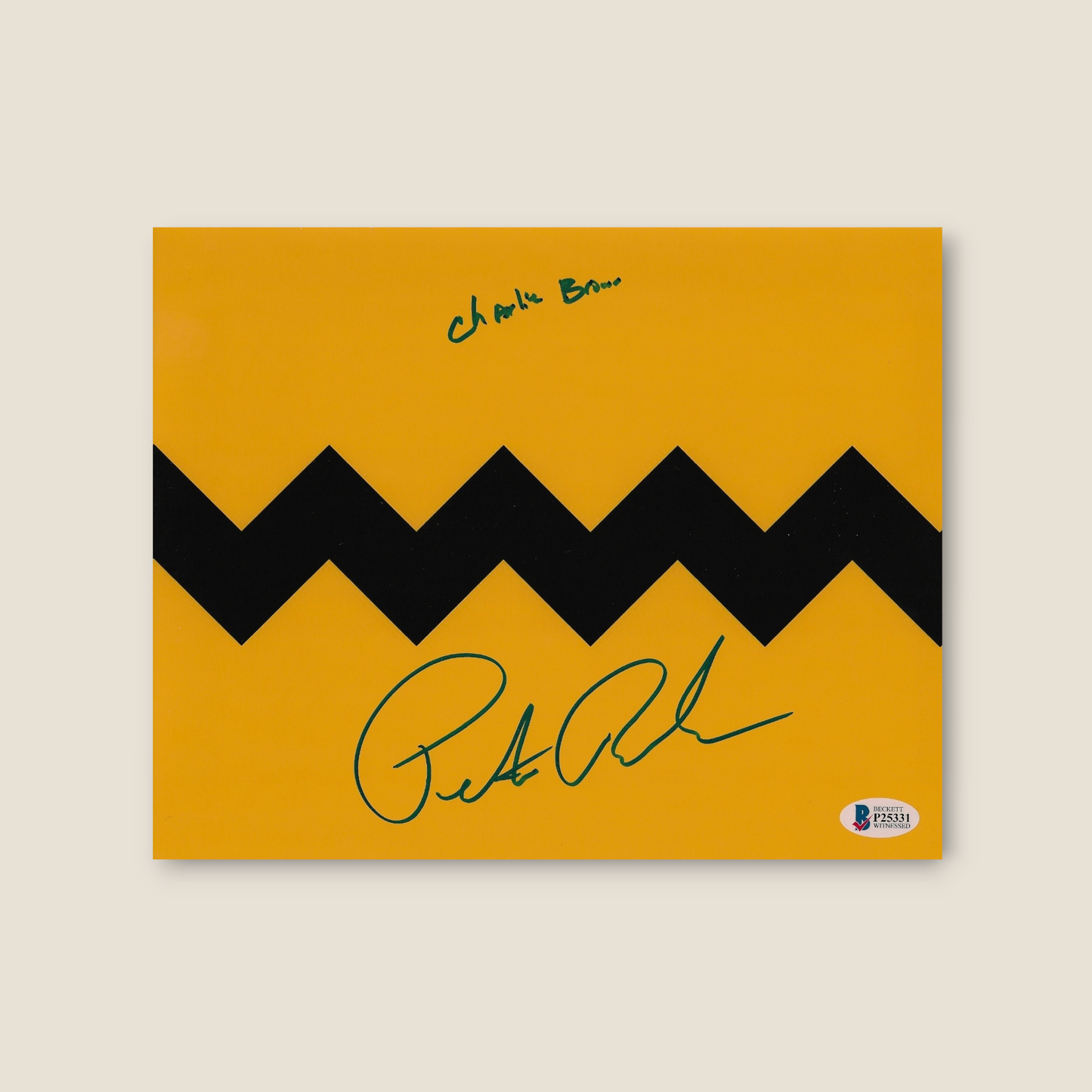 Peter Robbins signed 8x10 Charlie Brown Tshirt pattern photo autographed BAS COA