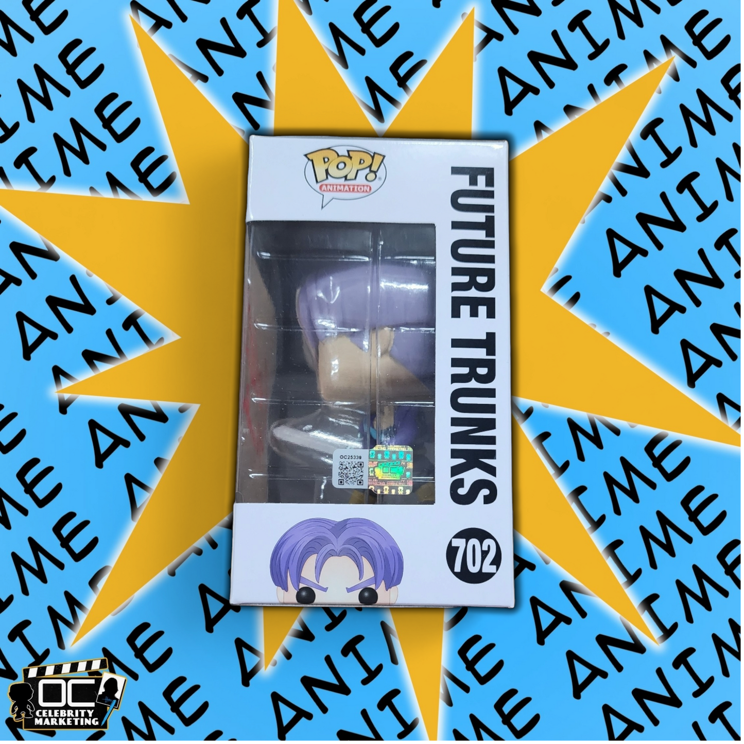 Eric Vale signed Dragon Ball Z Future Trunks Funko #702 auto QR code OCCM -R