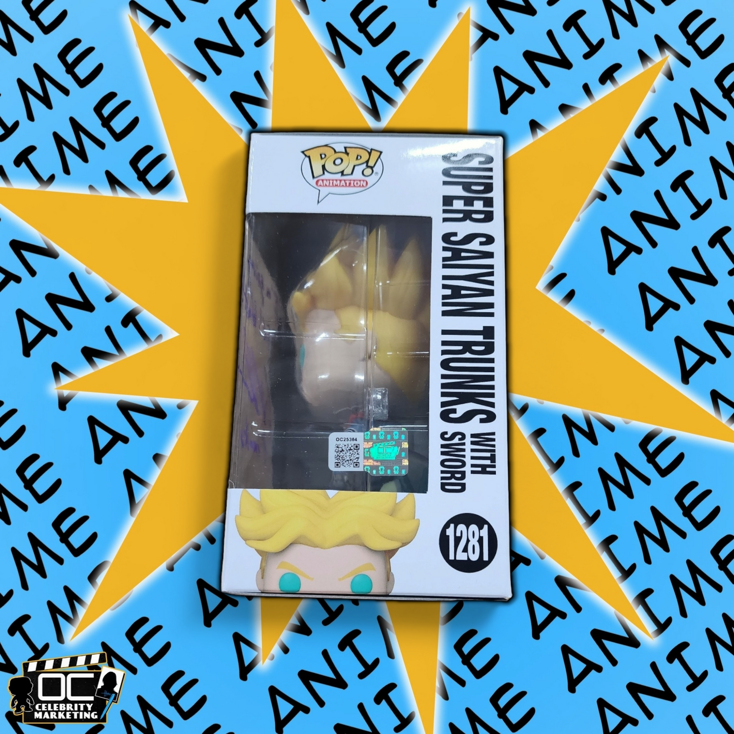 Eric Vale signed Dragon Ball Super Saiyan Trunks w/ sword Funko #1281 OCCM QR-QP