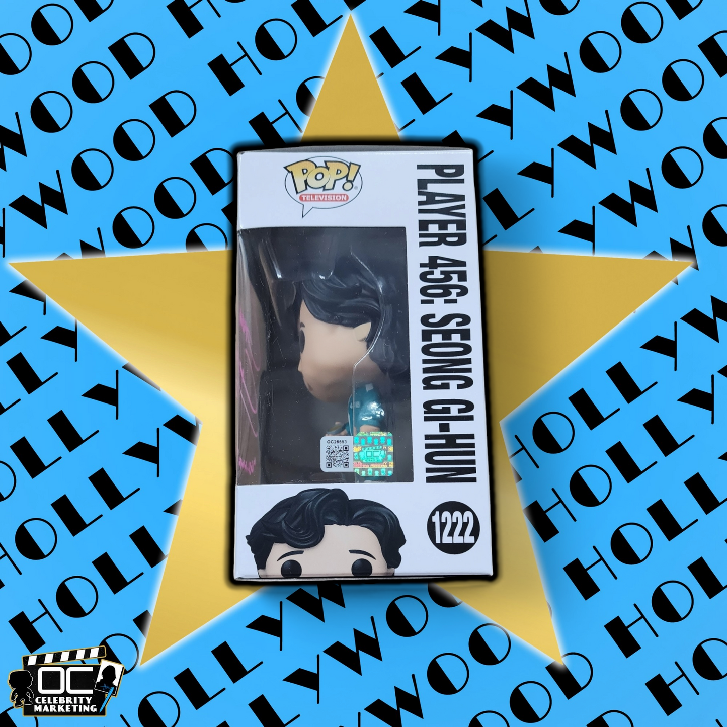 Greg Chun signed Netflix Squid Game Player 456: Seong GiHun Funko 1222 OCCM QR-P