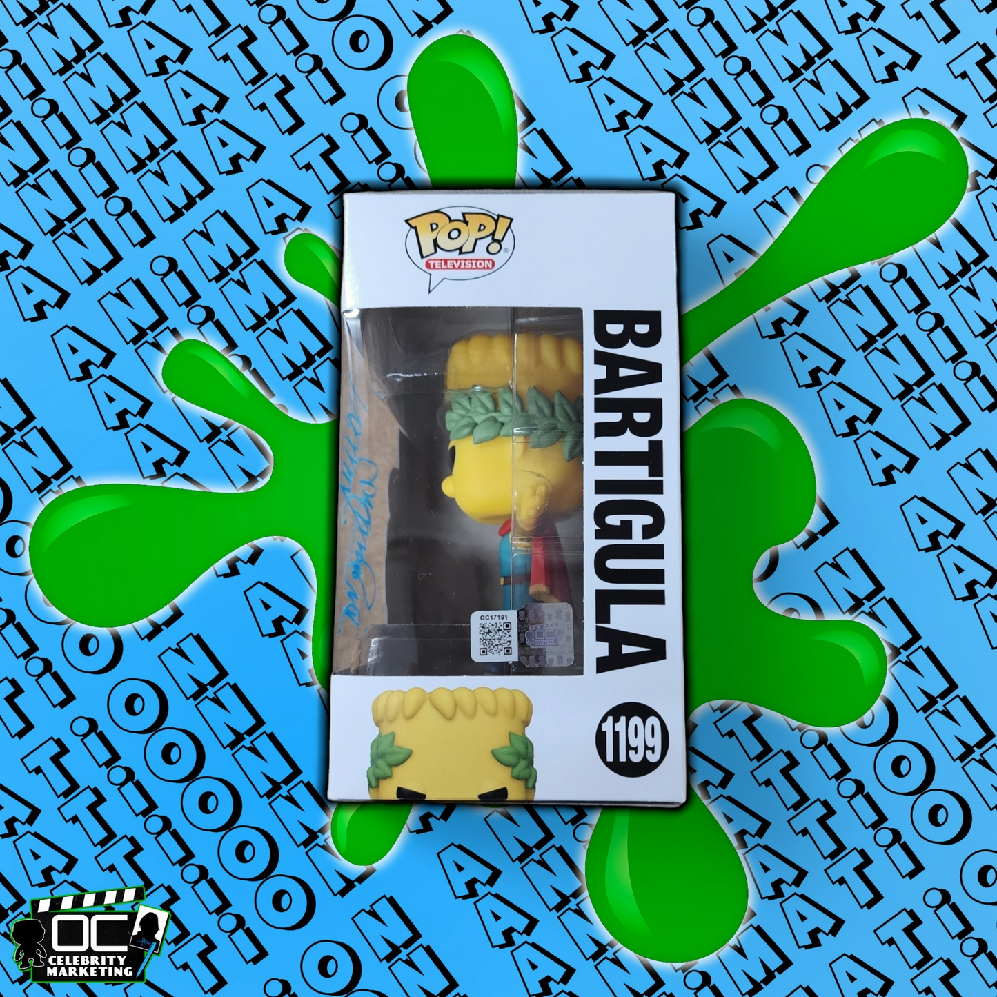 Nancy Cartwright signed The Simpsons Bartigula Funko 1199 auto QR code OCCM-B