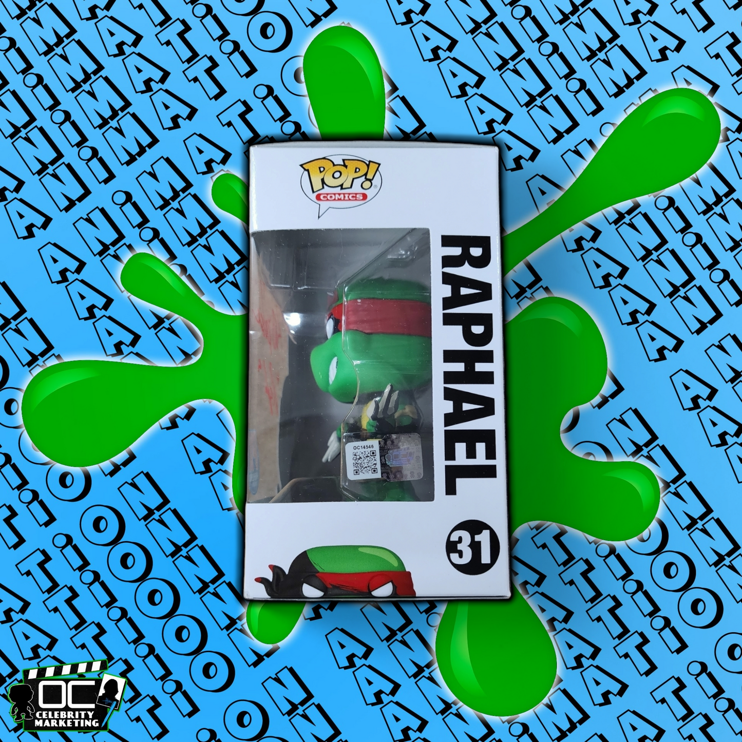 Rob Paulsen signed Nickelodeon TMNT Previews Exclusive Raphael Funko #31 QR OCCM