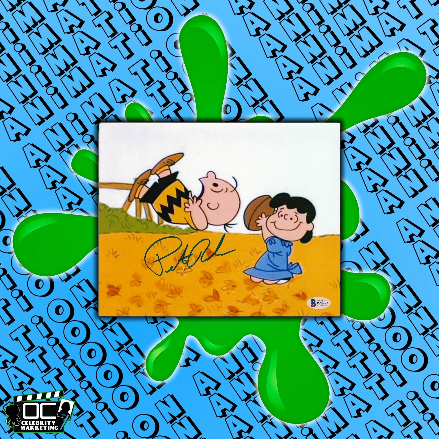 Peter Robbins signed 8x10 Football Charlie Brown photo autographed Beckett COA