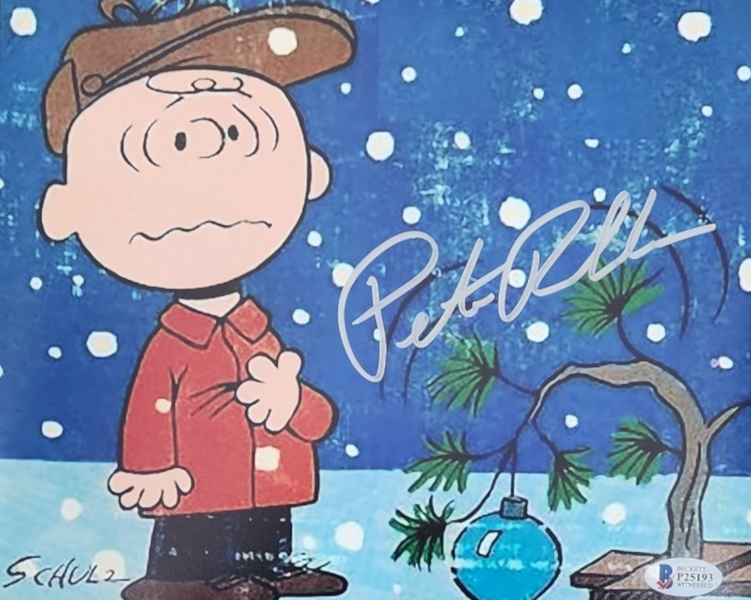 Peter Robbins signed 8x10 A Charlie Brown Christmas Tree photo Beckett COA