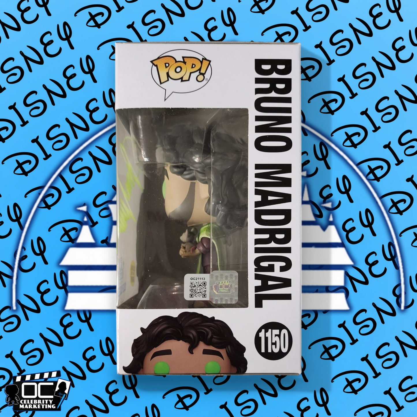 John Leguizamo signed Disney Encanto Bruno Madrigal Funko Glow #1150 OCCM QR-G
