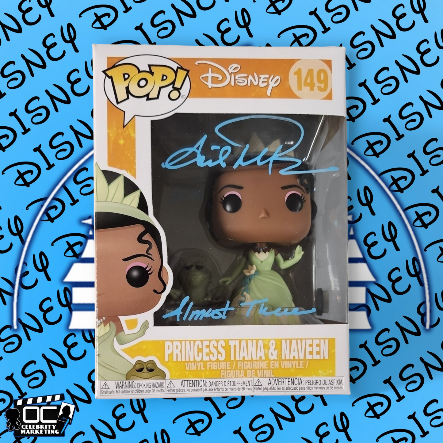 Anika Noni Rose signed Disney Princess Tiana & Naveen Funko #149 OCCM QR Auto-A