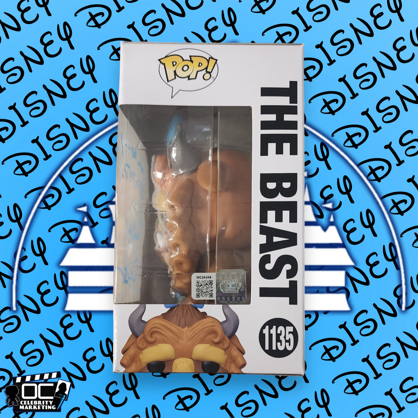 Robby Benson signed Beauty & The Beast BEAST Funko 1135 OCCM QR Autograph-QA