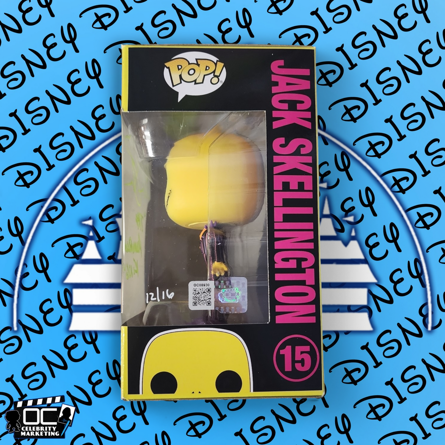 Chris Sarandon signed BLKLT Jack Skellington Funko Disney NBC #15 OCCM QR -PK