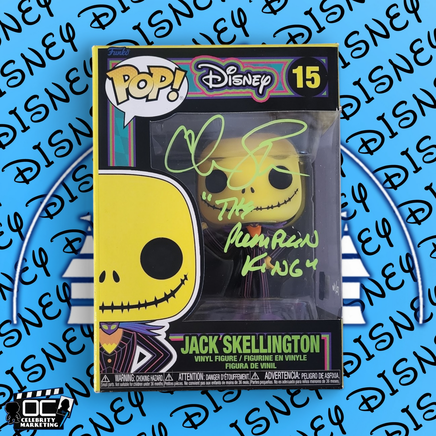 Chris Sarandon signed BLKLT Jack Skellington Funko Disney NBC #15 OCCM QR -PK