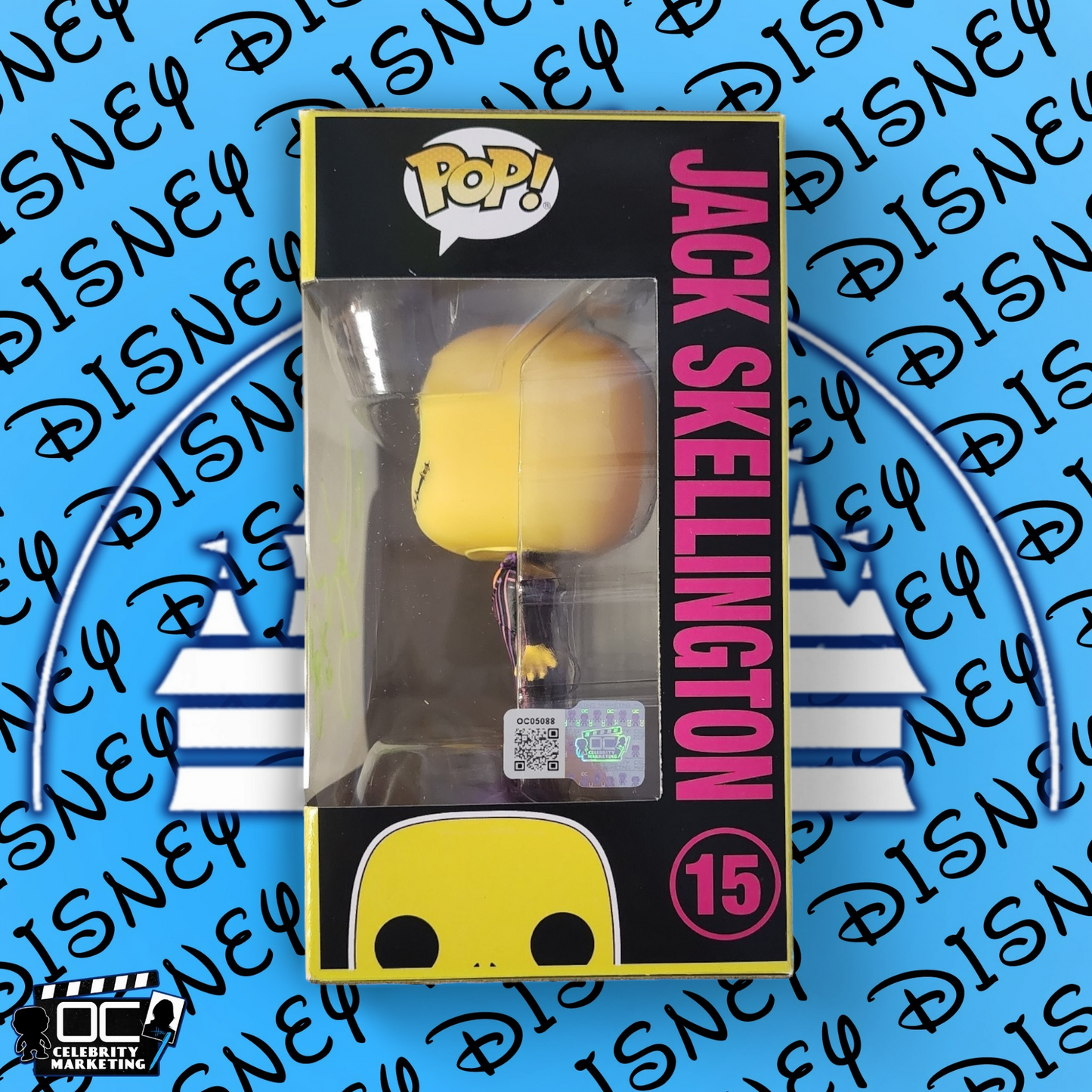 Chris Sarandon signed BLKLT Jack Skellington Funko Disney NBC #15 OCCM QR Auto-G