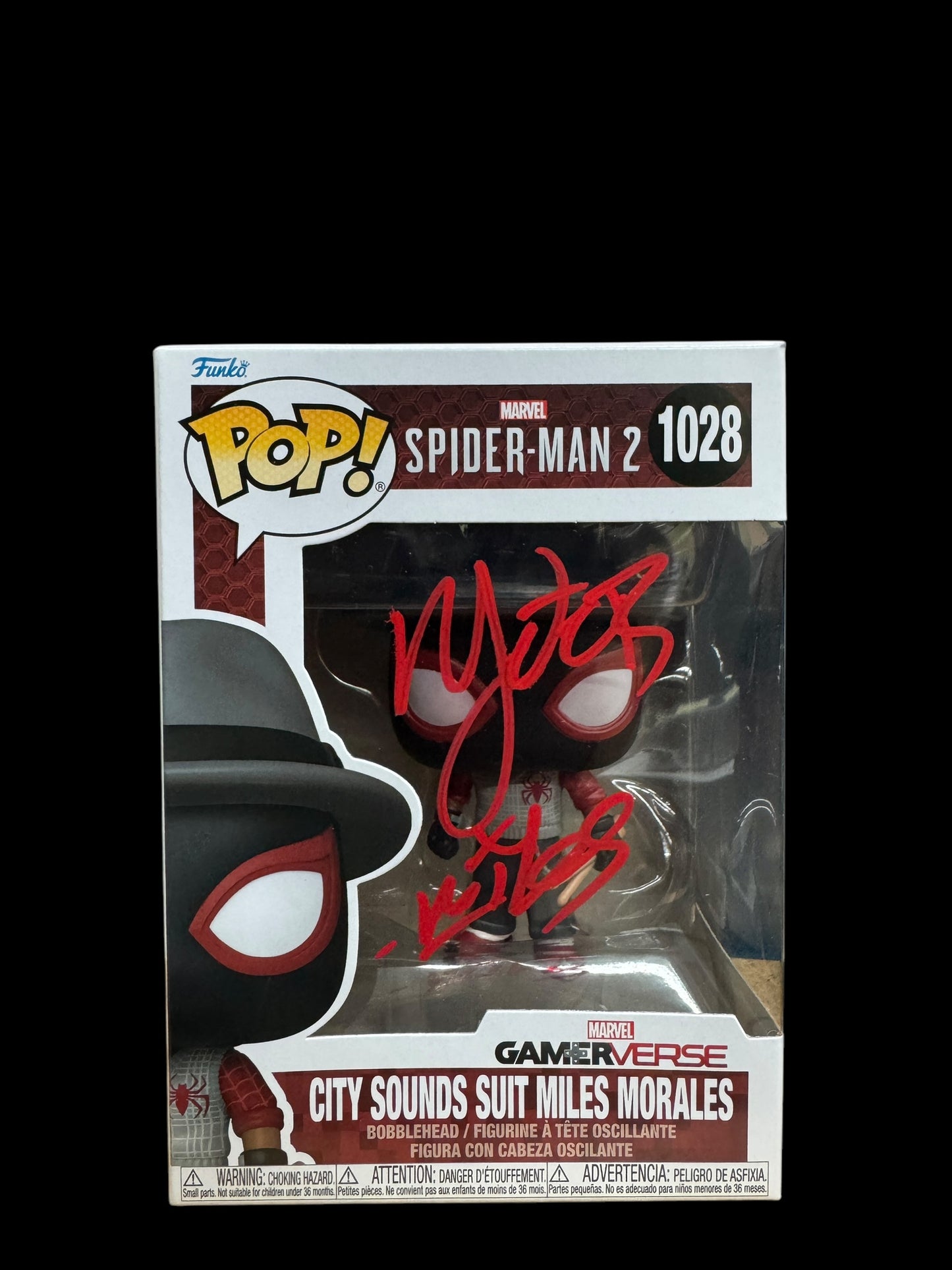 Nadji Jeter signed Marvel Spider-Man 2 City Sounds Suit Miles Morales Funko Pop!