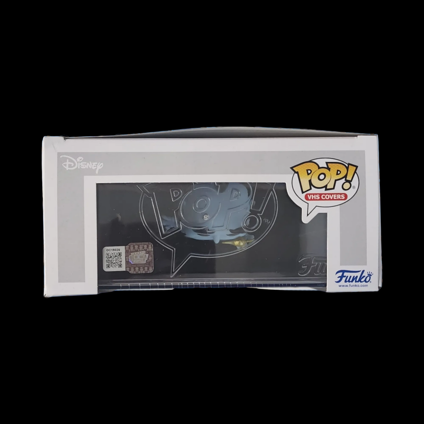 Linda Larkin signed Amz Excl. Disney VHS Cover Genie With Lamp Funko OCCM QR-CN