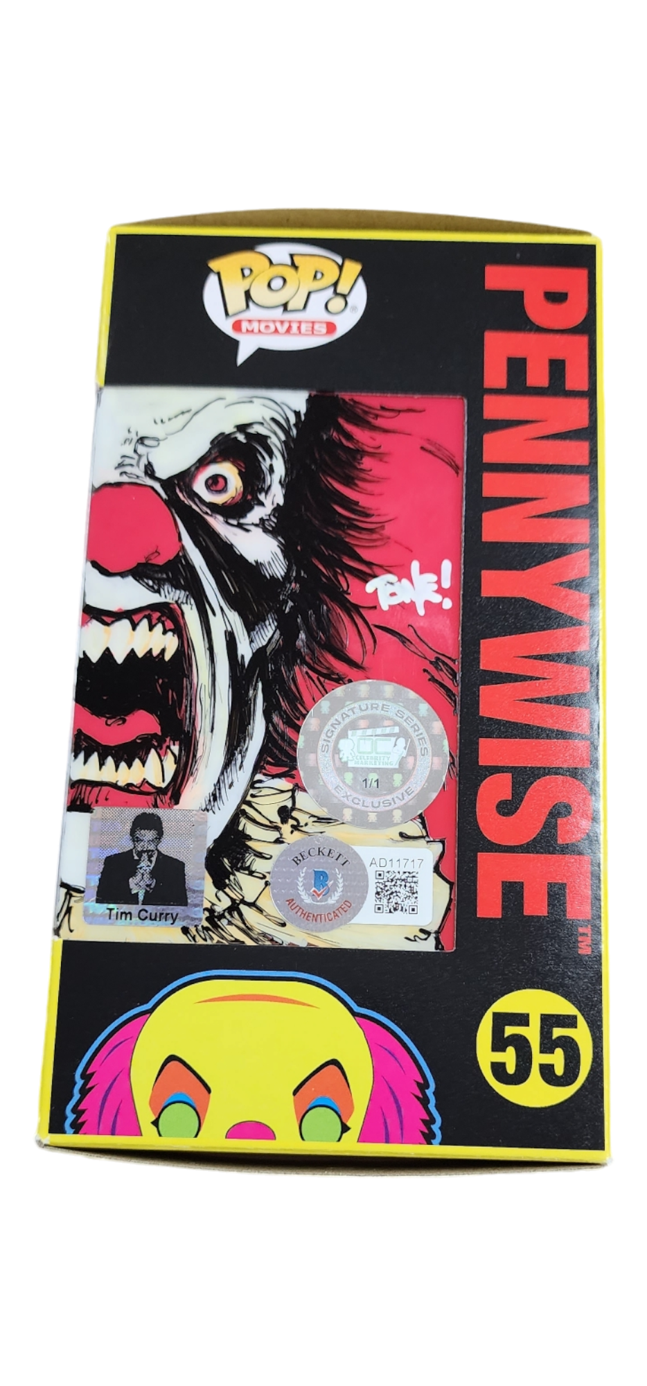 Tim Curry Signature Series: EE Exclusive LE IT The Movie Pennywise Funko Pop! #55 (#/50, #/10, 1/1)
