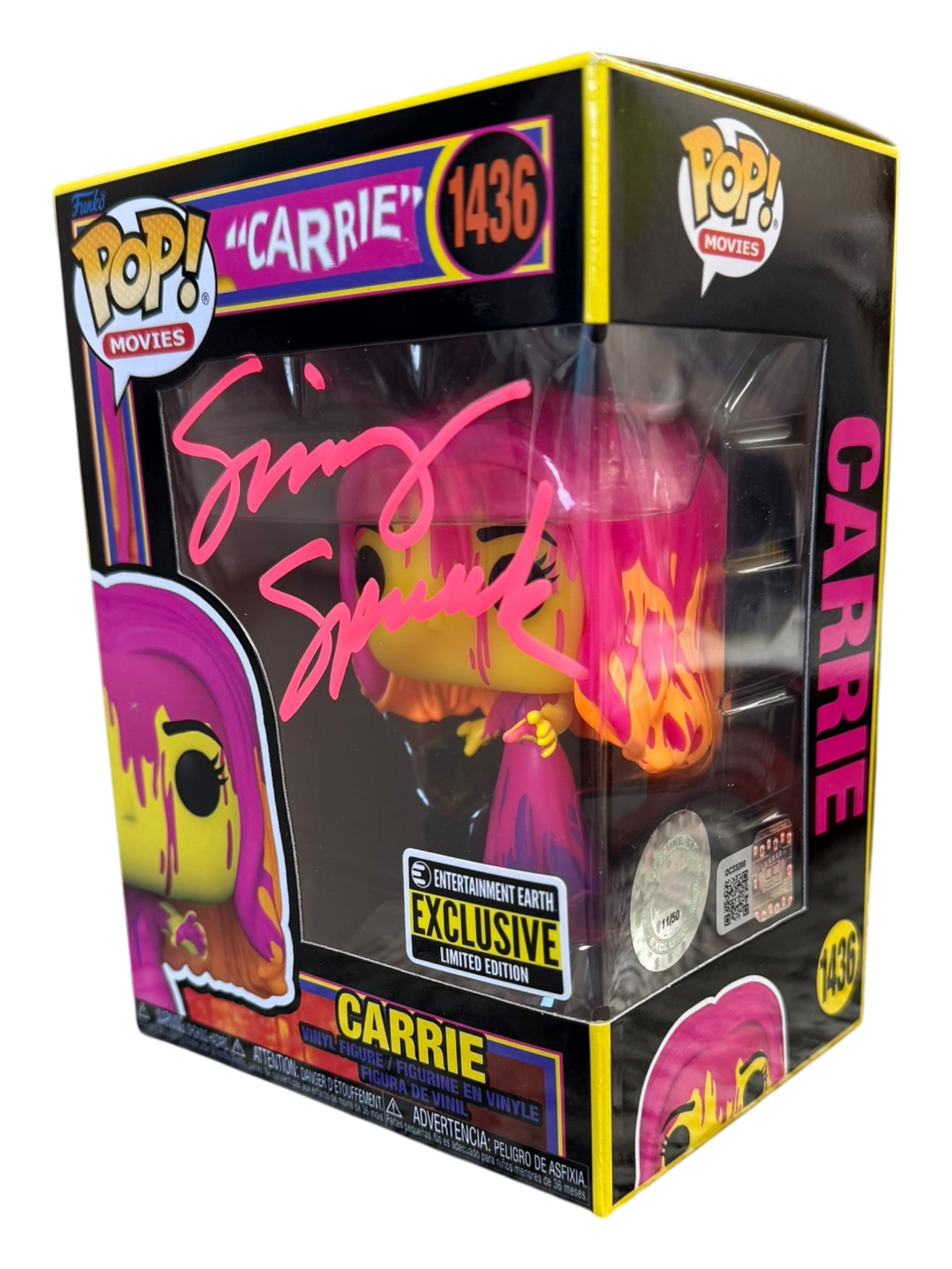 Sissy Spacek Signature Series: EE Exclusive LE Blacklight Carrie Funko Pop! #1436 (#/50)