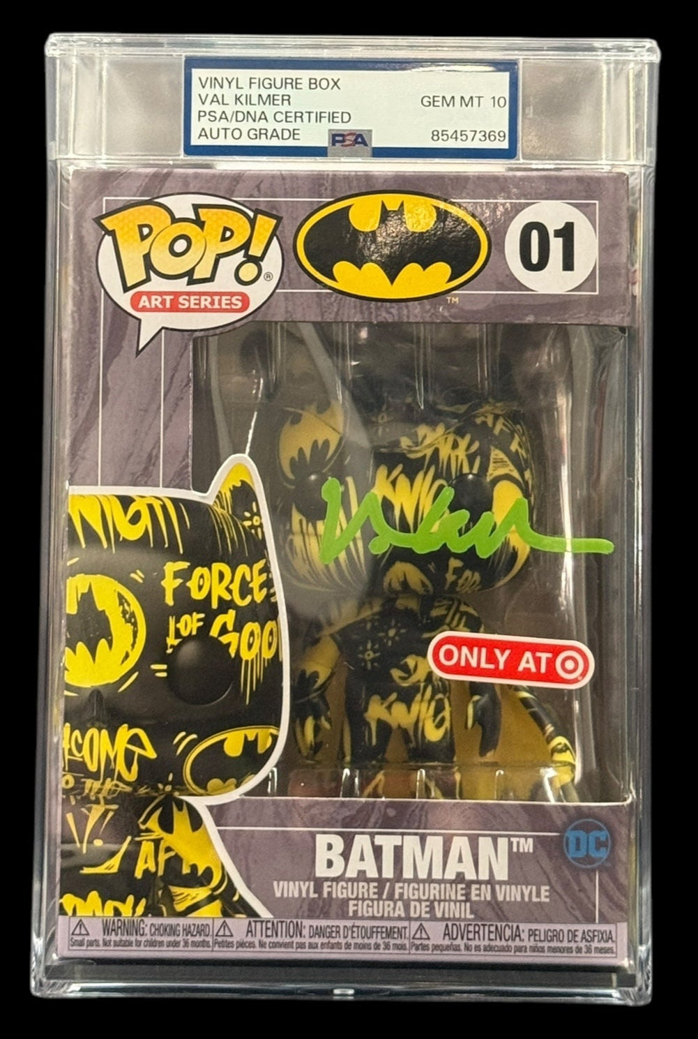 Val Kilmer signed PSA Encap Gem Mint 10 Art Series Batman Target Exclusive Funko Pop #01