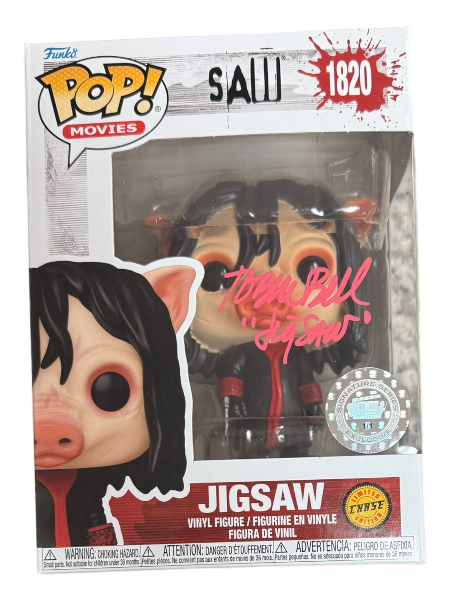 Tobin Bell Signature Series: SAW Jigsaw Funko Pop! (#/50) + 2 (1/1)