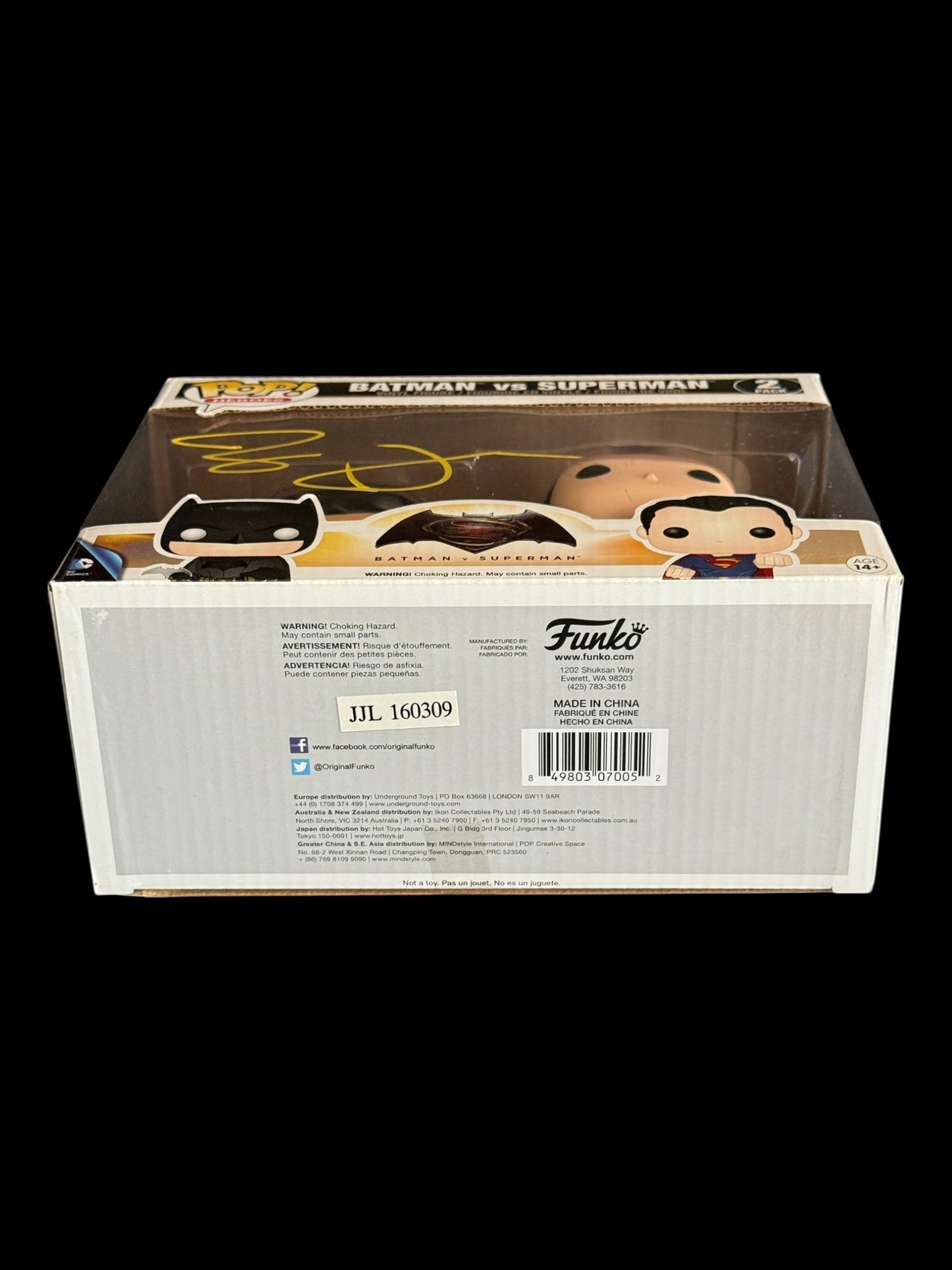 Ben Affleck signed Batman vs Superman 2 pack Funko Pop!