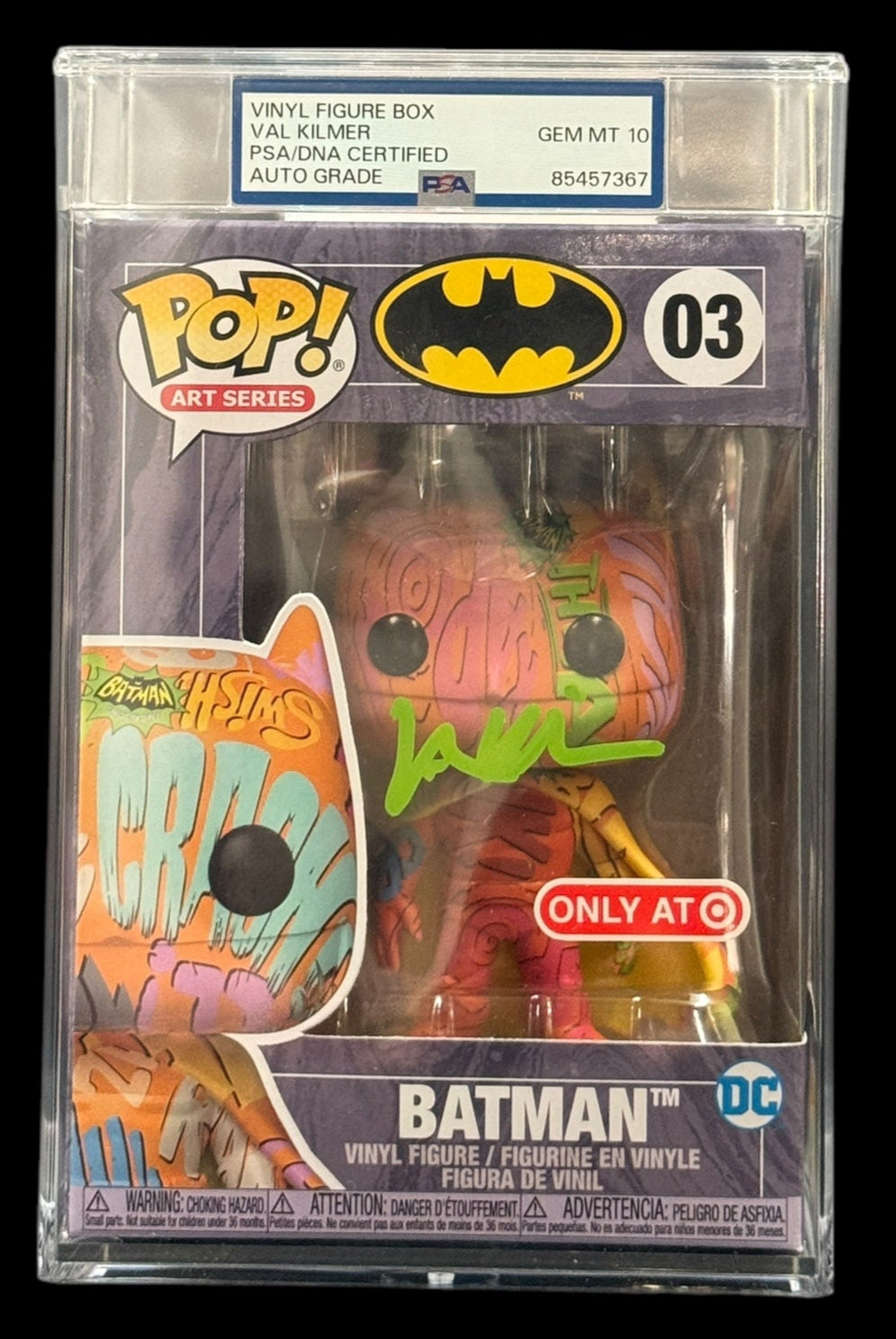 Val Kilmer signed PSA Encap Gem Mint 10 Art Series Batman Target Exclusive Funko Pop #03
