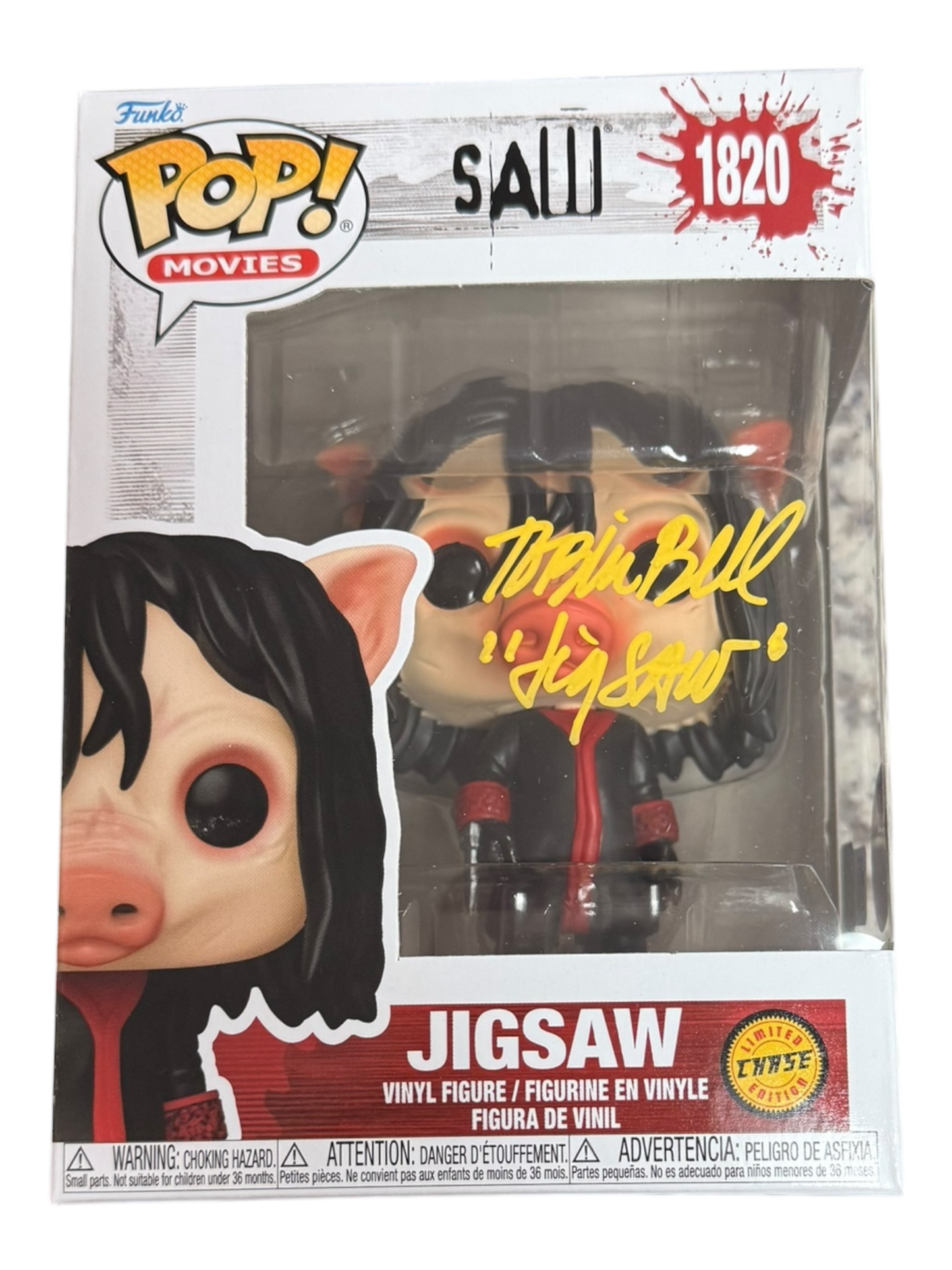 Tobin Bell Signature Series: SAW Jigsaw Funko Pop! (#/50) + 2 (1/1)