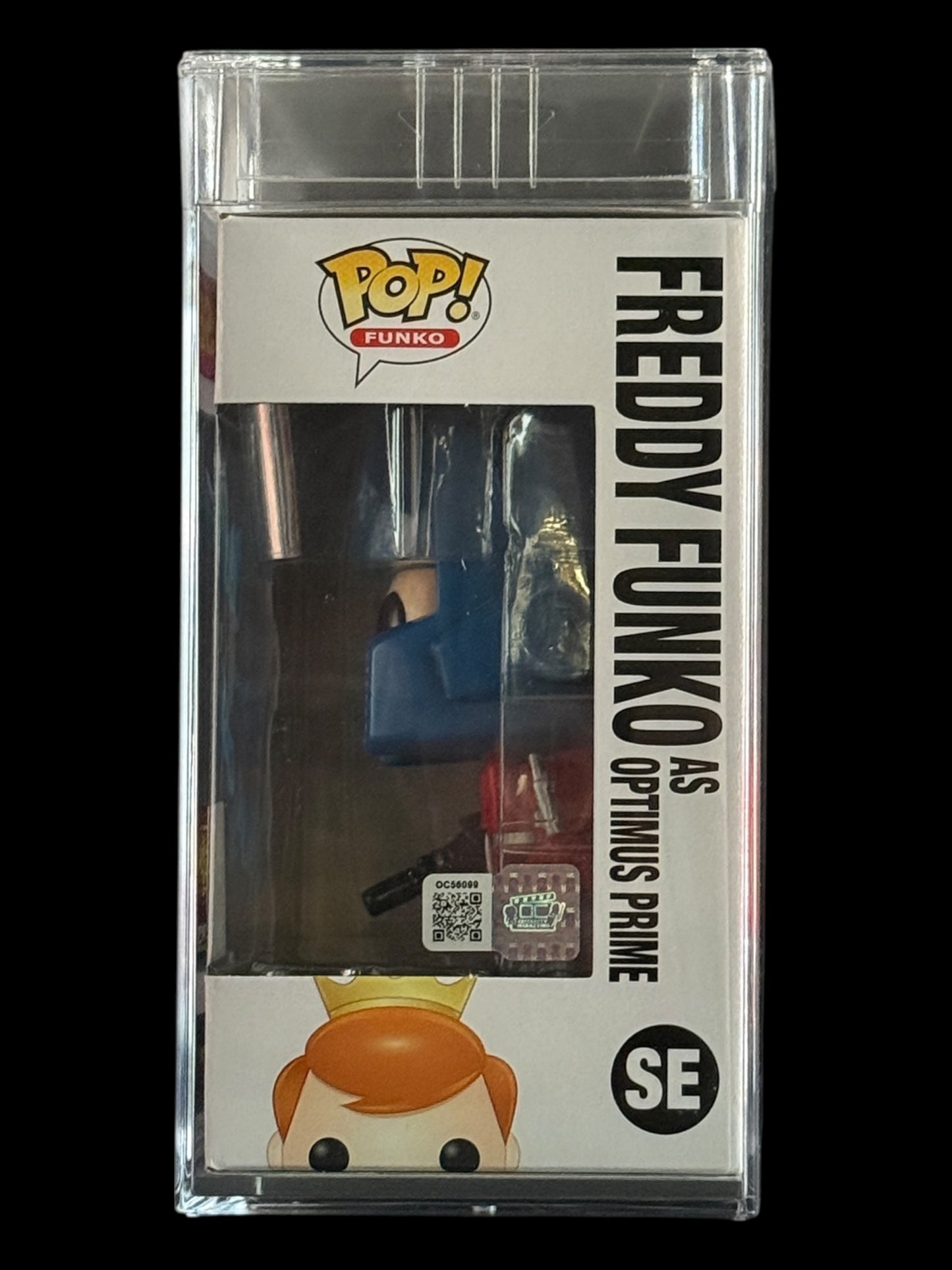 Peter Cullen signed PSA Encap. Freddy Funko as Optimus Prime NM-MT+8.5 NFT Funko Pop!
