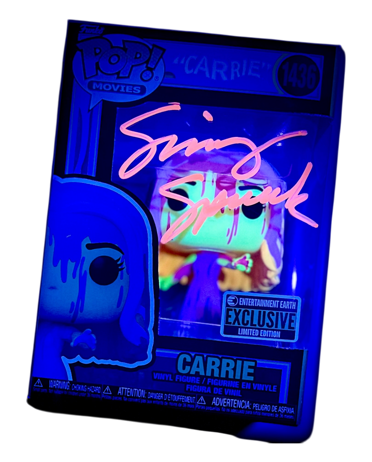 Sissy Spacek Signature Series: EE Exclusive LE Blacklight Carrie Funko Pop! #1436 (#/50)