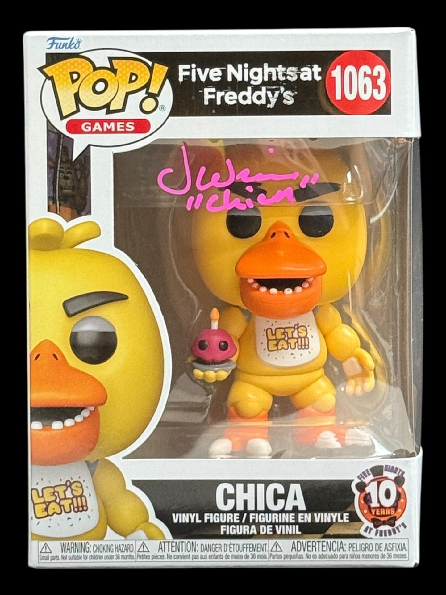 Jess Weiss signed Chica Five Nights at Freddy's Funko Pop! - Pink