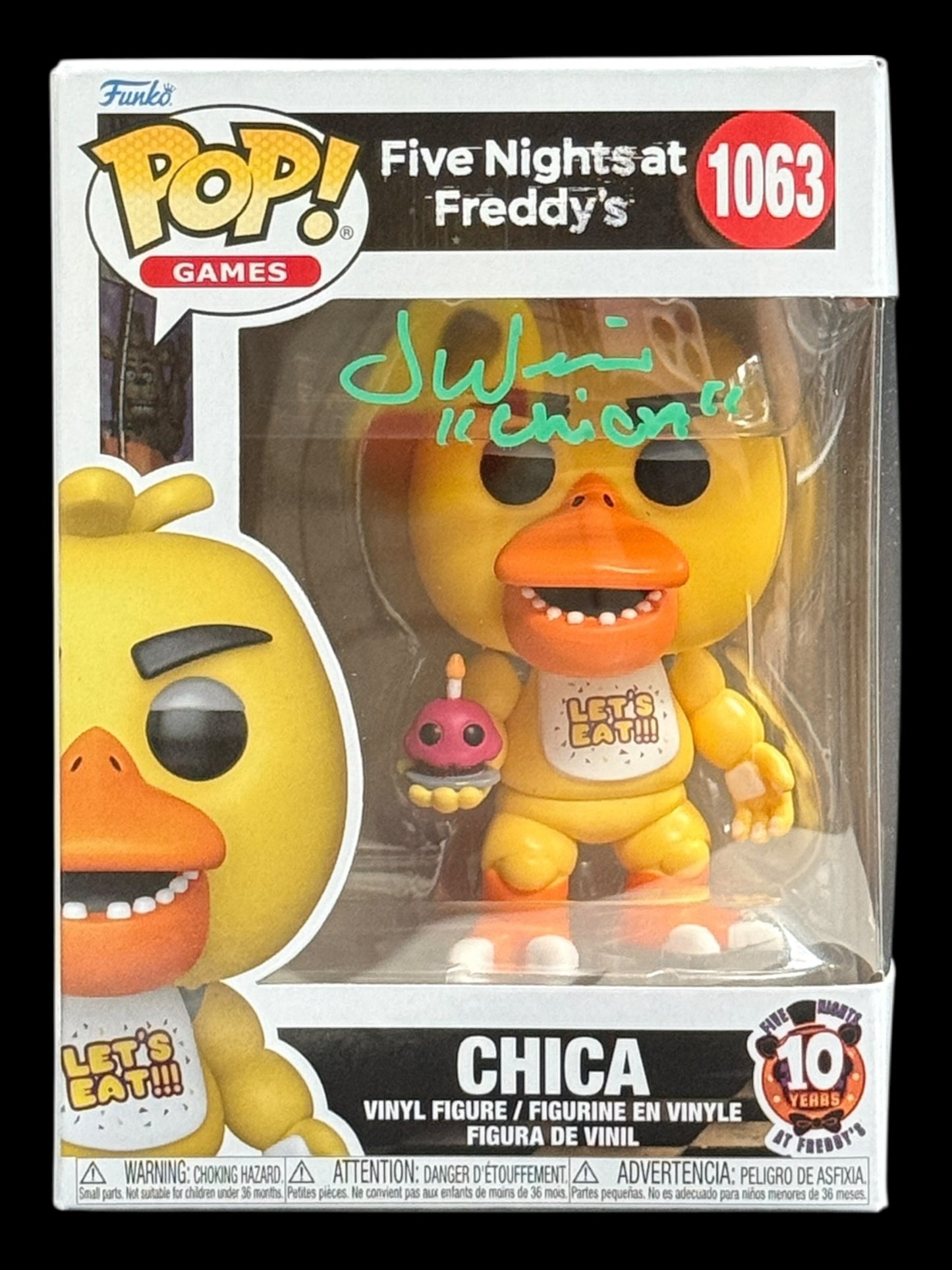 Jess Weiss signed Chica Five Nights at Freddy's Funko Pop! - Green