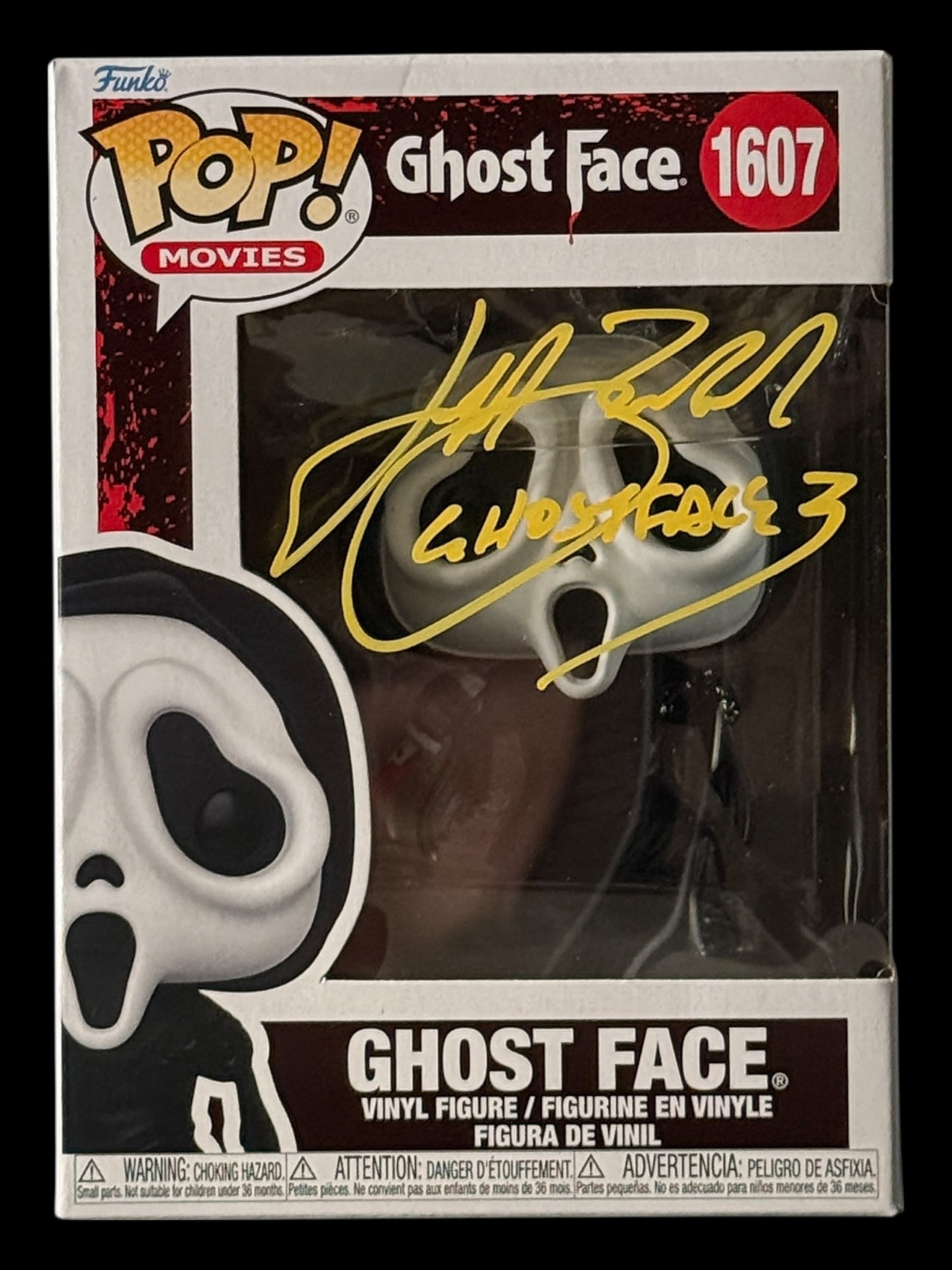 Jeff Brockton signed Ghost Face Scream 3 Funko Pop! - Yellow