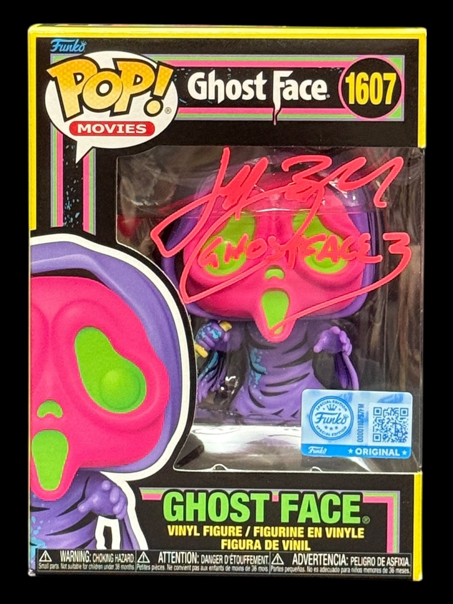 Jeff Brockton signed Blacklight Ghost Face Scream 3 Funko Pop!